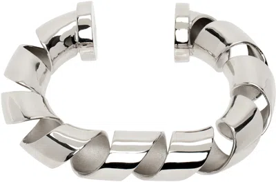Rabanne Silver Xl Link Twist Bracelet In Metallic