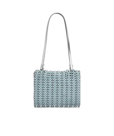 Rabanne 1969 Flip Shoulder Bag In Silver/blue