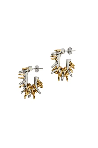 Rabanne Silver/gold Small Punk Xl Link Earrings In Neutral