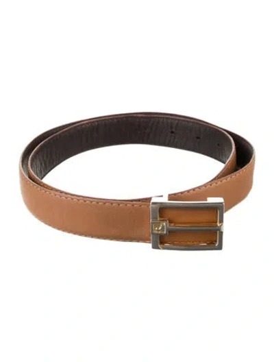 Pre-owned Rabanne Skinny Leather Waist Belt In Brown