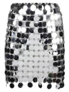Rabanne Round Sequin Silver Polyester Mini Skirt