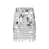 Rabanne Round Sequin Silver Polyester Mini Skirt