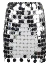 Rabanne Round Sequin Silver Polyester Mini Skirt In Grey