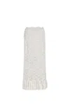 Rabanne High Rise Lace Flared Midi Skirt In Ivory