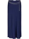 Rabanne Chain Midi Skirt In P Deep Navy