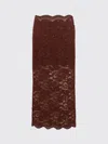 Rabanne Floral Stretch-guipure Lace Midi Skirt In Brown