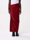 Rabanne Gathered Jersey Midi Skirt In Scarlet Red In Red