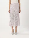 Rabanne Gonna Midi Rosa In Silver
