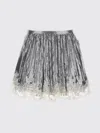 Rabanne Metal Mesh And Lace Skirt In Silver