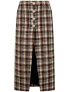 Rabanne Tartan-pattern Midi Skirt In V Masculine Tartan Black