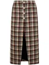 Rabanne Tartan-pattern Midi Skirt In V Masculine Tartan Black