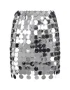 Rabanne Round Sequin Silver Polyester Mini Skirt
