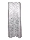 Rabanne Midi Skirt With Scalloped Waistline And Metallic Lace Fabric In Gray