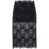 Rabanne Lace Cropped Midi Skirt In Black