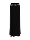 Rabanne Cutout Waist Jersey Skirt In Black