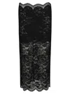 Rabanne Floral Lace Ruffle-hem Midi Skirt In Black