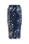 Rabanne Paillette-chainmail Pencil Midi Skirt In Multicoloured