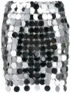 Rabanne Round Sequin Silver Polyester Mini Skirt In P Silver