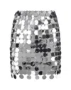Rabanne Round Sequin Silver Polyester Mini Skirt In Silver