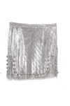 Rabanne Paillette Metal Ball Trim Mini Skirt In Silver