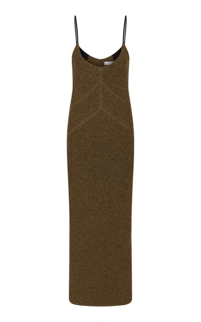 Rabanne Sleeveless Wool-blend Maxi Dress In Neutral