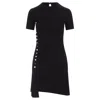 Rabanne Side Snap Ruched Asymmetric Minidress In Black