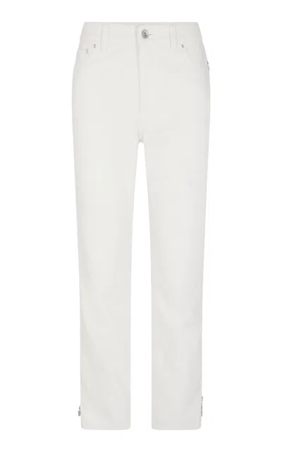 Rabanne Slim Zipper-detailed Straight-leg Jeans In White