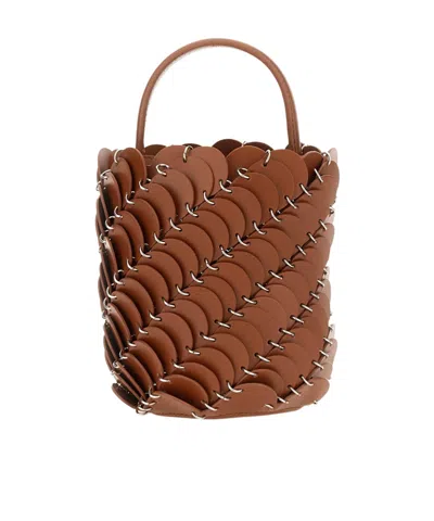 Rabanne Small Pacoïo Bucket Bag In Brown