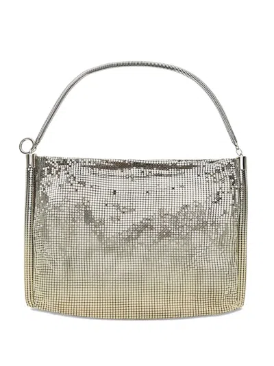 Rabanne Small Pixel Tube Shoulder Bag In Silver