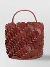 Rabanne Small Scalloped Leather Bucket Bag