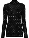 Rabanne Embellished Fitted Turtleneck Long Sleeve Top