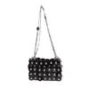 Rabanne Sparkle Black Faille Studded Bag