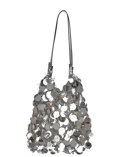 Rabanne Sparkle Discs Bag In Argento