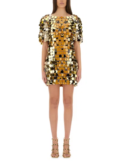 RABANNE "SPARKLE DISCS" MINI DRESS