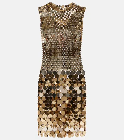 Rabanne Sparkle Discs Minidress In Gold
