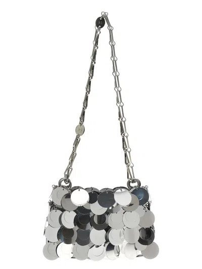 Rabanne 'sparkle Discs Nano' Shoulder Bag In Silver