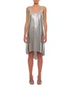 Rabanne Metallic Sleeveless Top With Spaghetti Straps And Chainmail In Tech Fabric Woman
