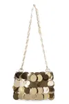 Rabanne Nano Sparkle Discs Shoulder Bag In Gold