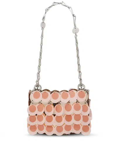 Rabanne Sparkle Nano Bag In Pink Gold/silver