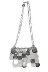 Rabanne Sparkle Discs Nano Shoulder Bag In Silver