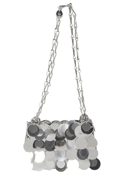 Rabanne Sparkle Nano Bag In Silver
