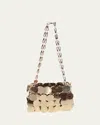 Rabanne Nano Sparkle Discs Shoulder Bag In Light Gold