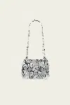 Rabanne Sparkle Nano Metallic Fur Bag In Silver