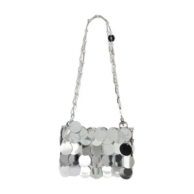 Rabanne Sparkle Nano Purse  Polyester Silver