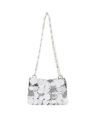 Rabanne Sparkle Nano Shoulder Bag In White