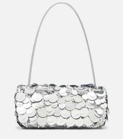 Rabanne Sparkle Sequined Shoulder Bag In Silver