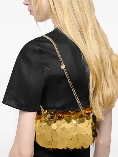 Rabanne Sparkle Sequin-embroidered Small Shoulder Bag In Yellow