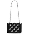 Rabanne Raffia Woven Crochet Shoulder Bag Disc In Black
