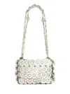 Rabanne Nano 1969 Embroidered Shoulder Bag In Silver