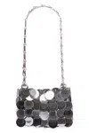 Rabanne Sparkles Discs Nano Bag In Silver